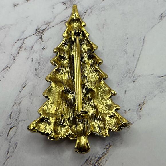 Hattie Carnegie signed vintage Christmas tree brooch + free brooch with purchase - Picture 8 of 8